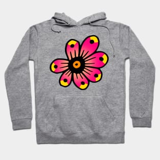 Pink and Yellow Flower Doodle Art Hoodie